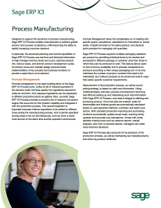Sage ERP Process Manufacturing