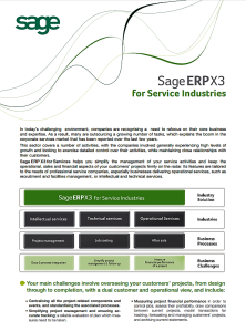 Sage ERP X3 for Service Industry