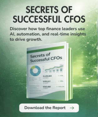 CFO analyzing real-time financial dashboards using a modern ERP system.