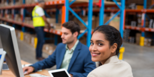 Workers in Warehouse Management Centre - IWI Consulting
